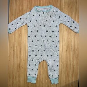 Cloud Island Starry Gray and Mint Footie